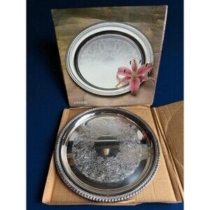 Vintage International Silver Tray 12.25" 911570 Elegant Serving Decor